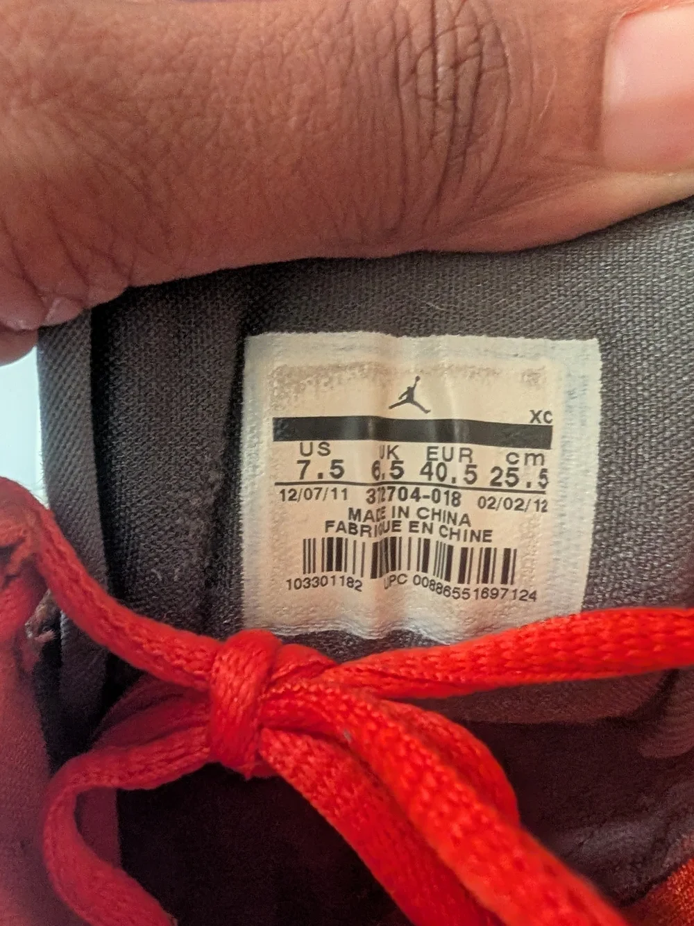 Jordan Men's High-Top Sneakers in Gray and Orange
